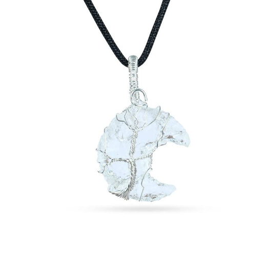 Moon Necklaces For Women - Clear Crystal Quartz