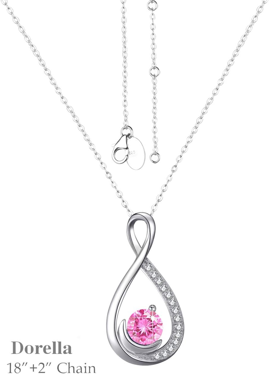 Valentines Day Birthday Gifts Forever Love Infinity Necklace for Wife Mom 925 Sterling Silver