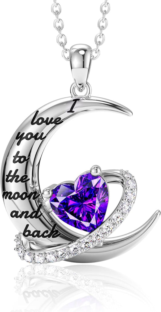 I Love You to The Moon and Back Necklace S925 Sterling Silver