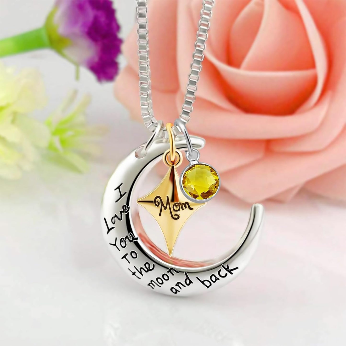 Moon Star Pendant Necklace I Love You to The Moon and Back