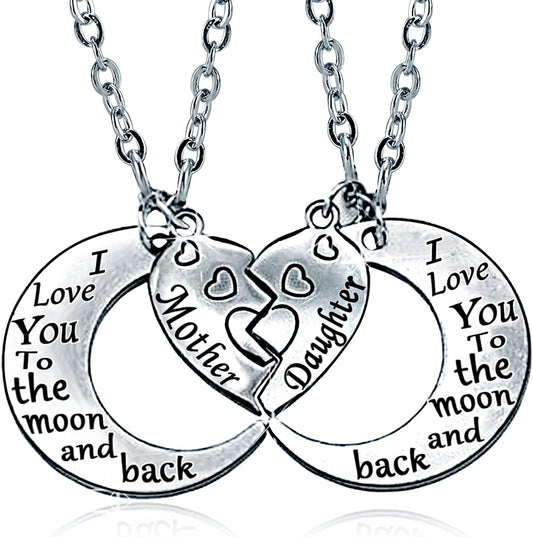 I Love You to the Moon and Back Mother Daughter Women Necklaces