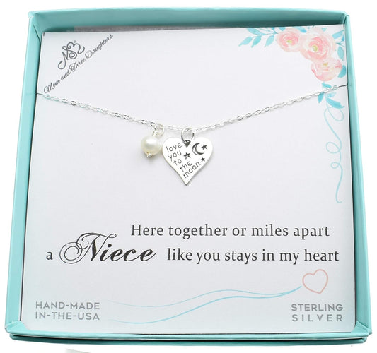 Love You To the Moon Necklace in Sterling Silver